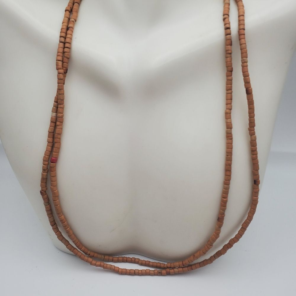 Native‎ wooden spacer beaded necklace
